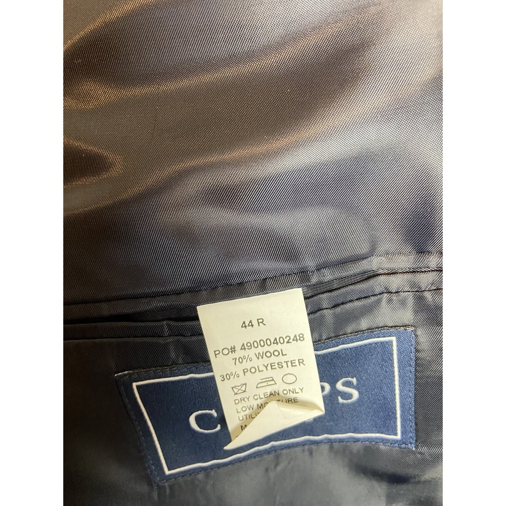Chaps Mens 44R Navy Wool Gold Two Button Sport Coat Preppy Academia - Picture 12 of 16